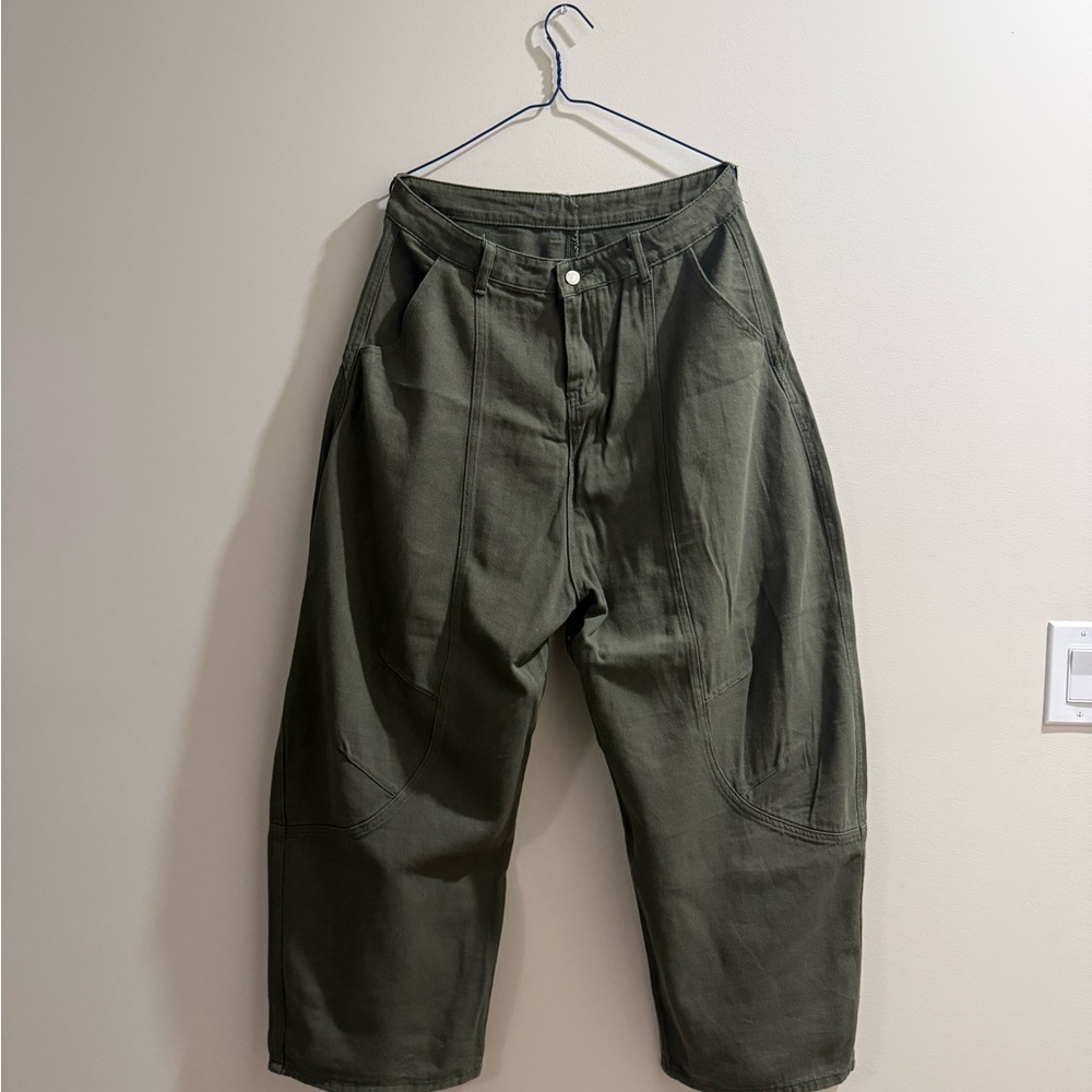 Men's Olive Green Relaxed Workwear Pants